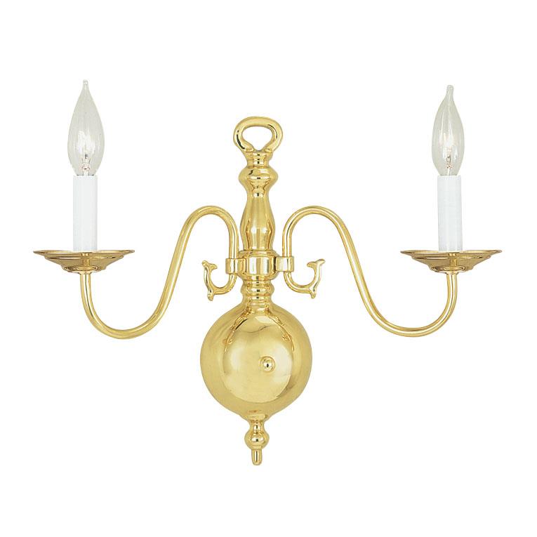 Livex Lighting 5002-02 Williamsburgh Wall Sconce in Polished Brass 
